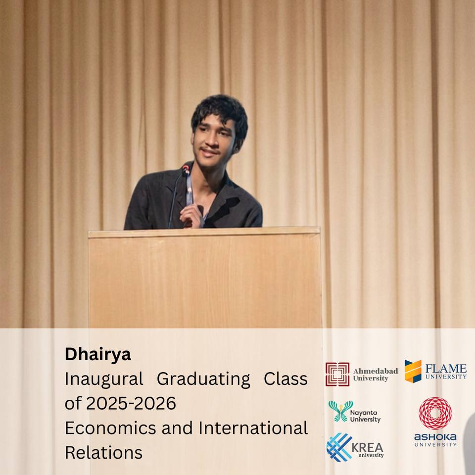 Dhairya — inaugural graduating class 2025–26, Economics and International Relations