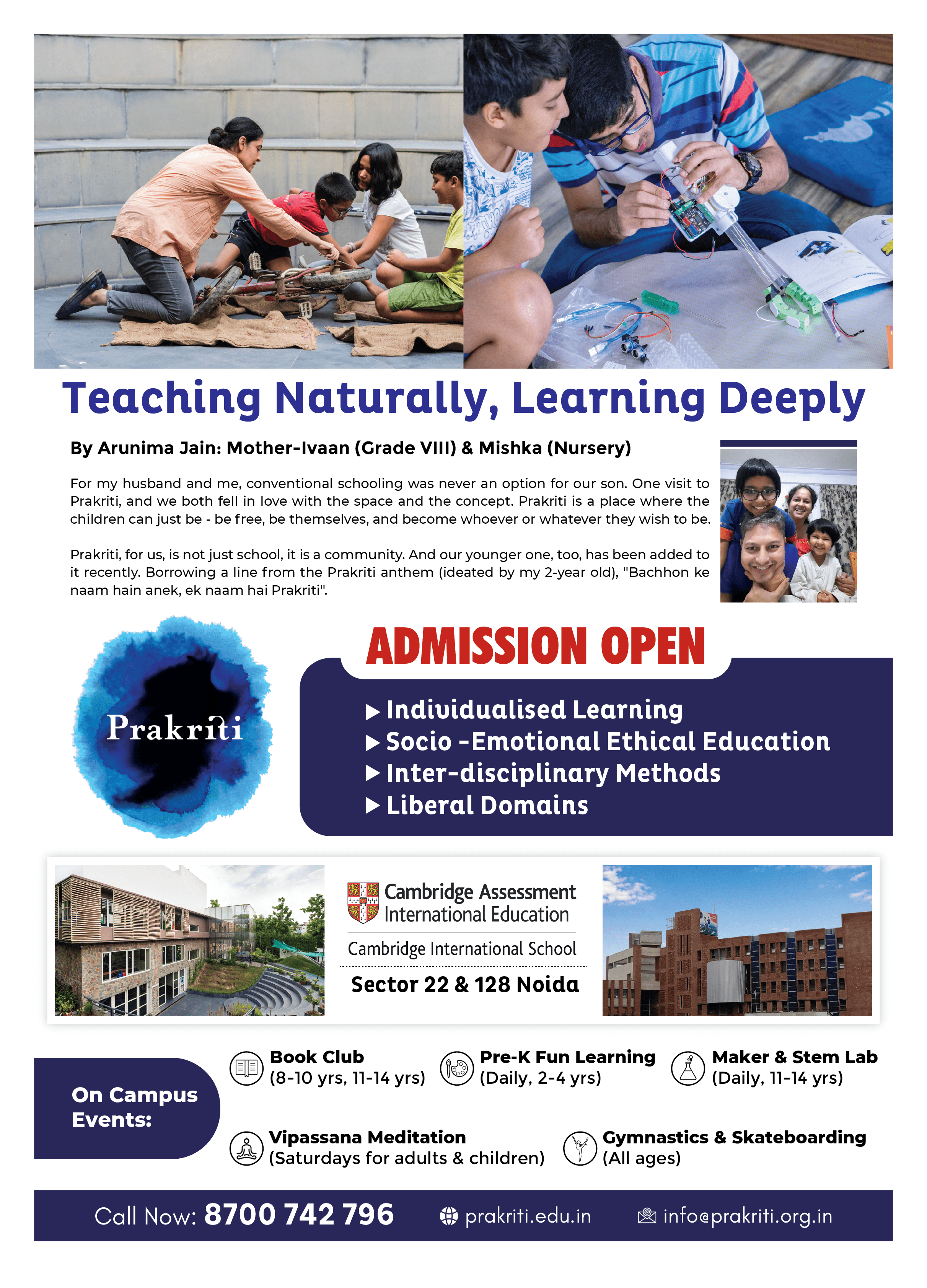 Teaching Naturally, Learning Deeply - Prakriti